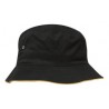 kapelusz z lamówką - mod. 4223:Czarny, Twill bawełniany, Złoty